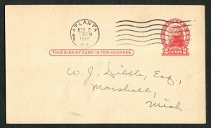1918 WWI Postal Card Atlanta GA to Marshall MI Soldier Pass Camp Gordon Context