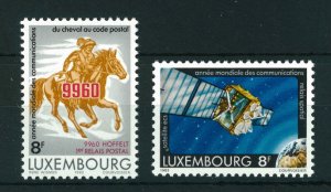 Luxembourg 1983 World Communications Year full set of stamps. MNH. Sg 1112-1113