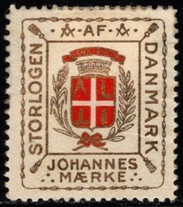 Vintage Denmark Poster Stamp Freemason Masonic The Grand Lodge Johannes Seal