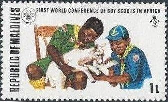 Maldive Islands 427 (mnh) 1 l 1st African Boy Scout World Conference (1973)