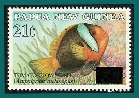 Papua New Guinea 1994 Surcharge Anemone 21t, MNH #823,SG708