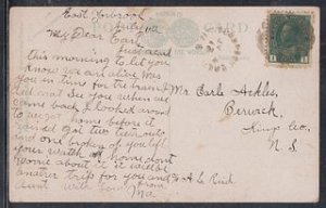 Canada - Jul 1912 East Torbrook Split Ring Cancel 0n Domestic Card