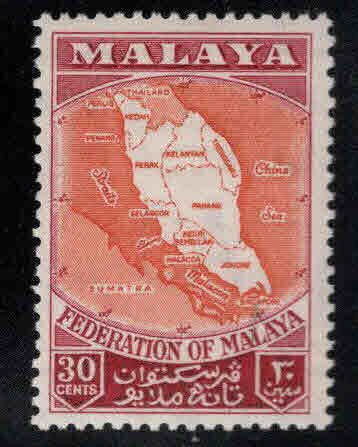 MALAYA Federation Map Scott 83 MNH** stamp