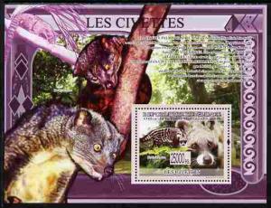 Guinea - Conakry 2009 Civets perf s/sheet unmounted mint