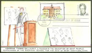 #1861 Thomas H. Gallaudet C & C FDC