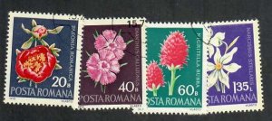 Romania; Scott 2331-2332, 2334-2335; 1972; Precanceled; NH; Flowers