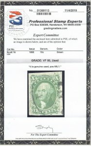 16 VF+ used neat cancel PSE cert grade 80 nice color cv $ 1700 ! see pic !