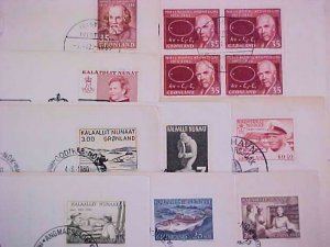 GREENLAND  FDC  10 DIFF. 1969-1981 CACHET  ADDRESSED