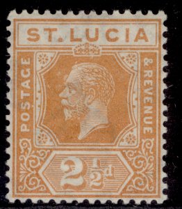 ST. LUCIA GV SG97, 2½d orange, LH MINT. Cat £16.