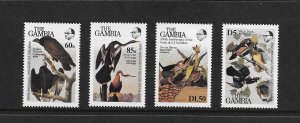 BIRDS -  GAMBIA #551-54  AUDUBON MNH