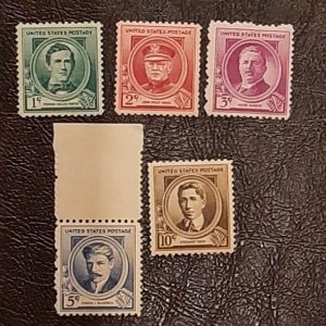 US Scott 879-883; Five Amer. Composers from 1940; MNH, og; F/VF centering