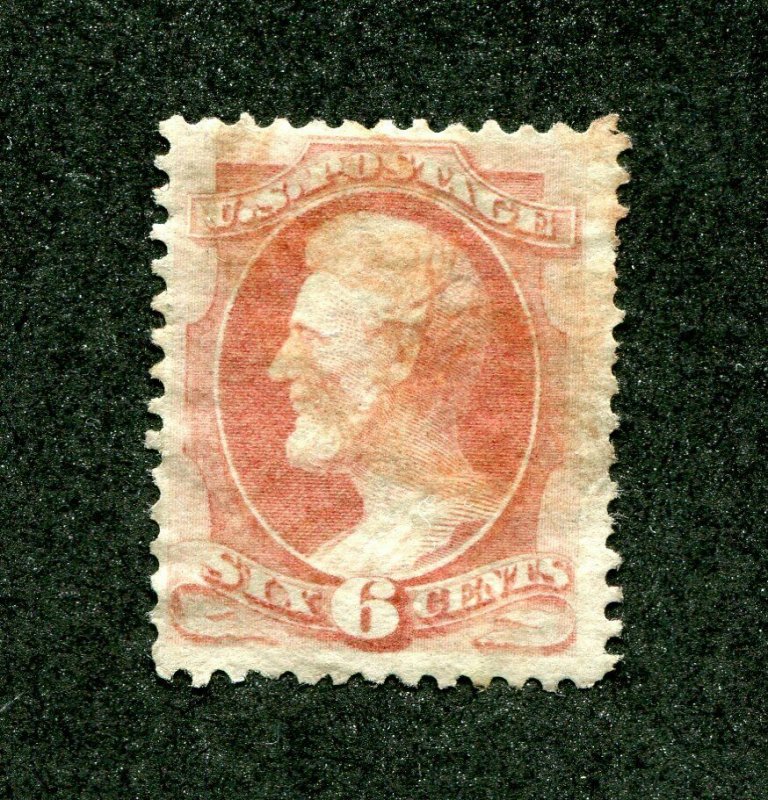 x0474 - USA Sc# 159 Used - 6c Lincoln - Light Red Cancel