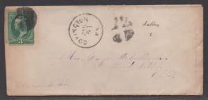 **US 19th Century Cover Scott #158, Covington, KY, 1/21/1870's? To Ohio