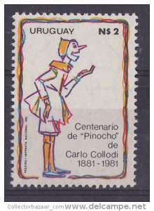 PINOCCHIO BY CARLO COLLODI LITERATURE PUPPET CENTENARY URUGUAY Sc#1123 MNH STAMP