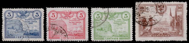 Peru Scott RA1-RA4 (1925-26) Used H F-VF, CV $24.35 B