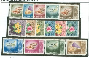 Maldive Islands #172-186 Unused Single (Complete Set) (Flora)