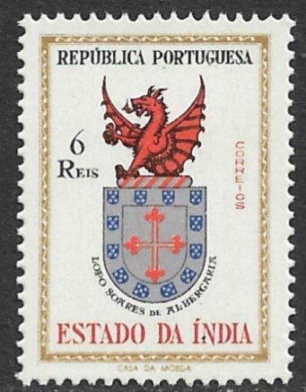 PORTUGUESE INDIA 1958 6r ARMS Issue Sc 561 MH