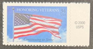 USA, 2001, SC# 3508, Honoring Veterans, MNH, VF