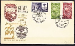 Spanish Guinea, Scott cat. 346, B39-40. Coat of Arms, Music. First day cover.