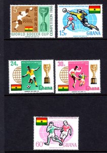 Ghana #259-263 MNH 1966 World Soccer Championship (World Cup) complete set