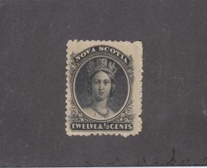 NOVA SCOTIA REF# KM23 # 13 VF-MLH 12 1/2cts Q/VICTORIA BLACK CAT VALUE $60