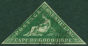 EDW1949SELL : CAPE OF GOOD HOPE 1858 Scott #6a Dark Green. VF stamp. Cat $600.00