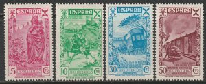 Spain 1938 Ed 21-24 beneficencia historia del correo MH