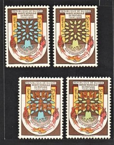 GUINEA 1960 World Refugee Year (2v + 2v Overprt, Cpt) MNH CV$20-