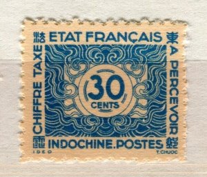 FRENCH INDO-CHINE; 1943 early Numeral Postage Due issue Mint hinged 30c. value