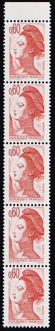 France.1982 60c(Strip of 5) S.G.2451 Unmounted Mint