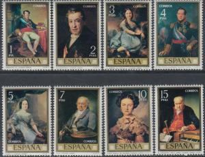 Spain 1973 Art Painting Lopez Y Portana Stamps Sc#1773-1780