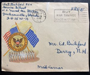 1954 US Naval Air Station Jacksonville FL USA Stampless Cover To Derry