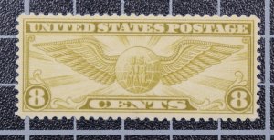 Scott C17 8 Cents Winged Globe OG MH Nice Stamp SCV $2.25