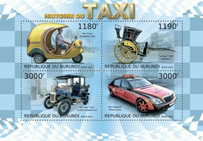 BURUNDI 2012 - History of the taxi M/S. Official issues.