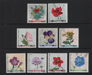 Poland  #1522-1530  cancelled  1967   flowers