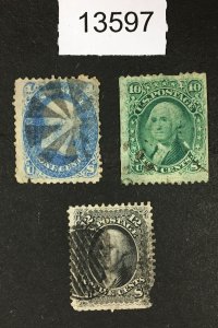 MOMEN: US STAMPS # 63,68,69 USED $200 LOT #13597