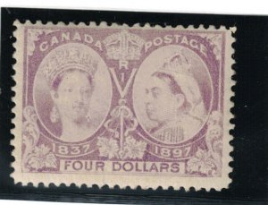 Canada #64 Mint Fine Never Hinged With Color Loss & Vertical Crease