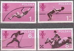 Poland 1979 MNH Stamps Scott 2323-2326 Sport Olympic Games Committee Horse Ski