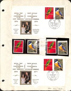 New Hebrides Stamp Collection, 1974 FDC Queen Elizabeth, Birds