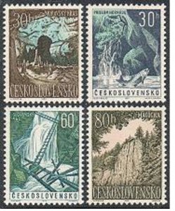 Czechoslovakia 1189-1192, MNH. Michel 1418-1421. Cave, Trout, Waterfalls, 1963.