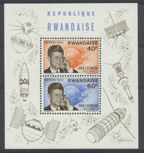 REPUBLIC RWANDA SC#136 John Kennedy, Space S/S (1965) MNH