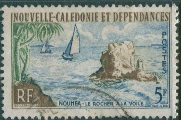 New Caledonia 1959 SG348 5f Sail Rock FU