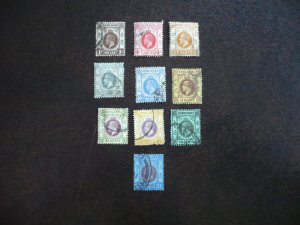 Stamps - Hong Kong - Scott#109,111-116,118,119a,120 - Used Part Set of 10 Stamps