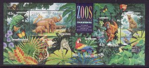 Australia-Sc #1389a-sheet of 5 Endangered Species-Birds-unus