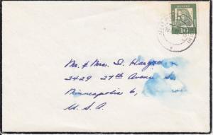 Germany Sc 827 on 1962 Mourning Cover to Minnesota