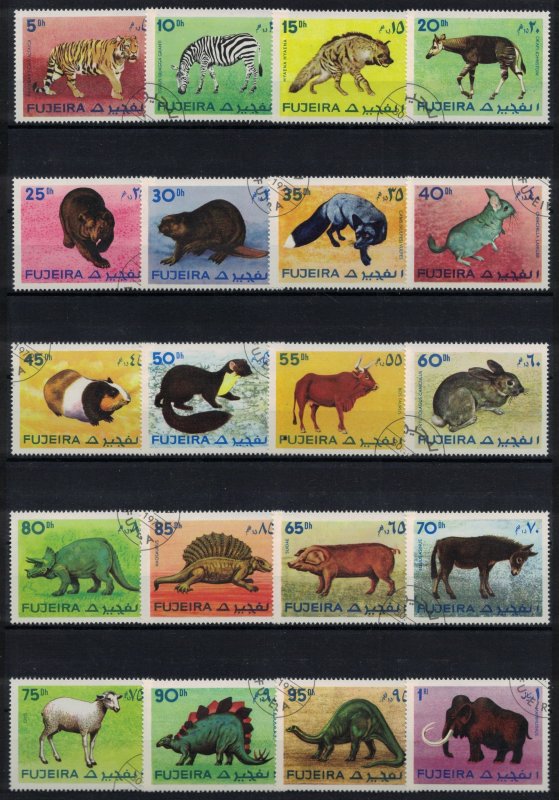 FUJEIRA 1972 - Mammals & dinosaurs / complete set