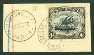 SG 13 Papua (British New Guinea) 1901-05. 4d black & sepia. Very fine used on...