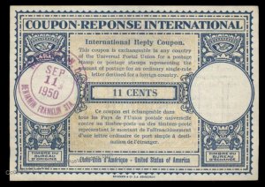 USA 11c International Reply Coupon IRC Post Office 98922