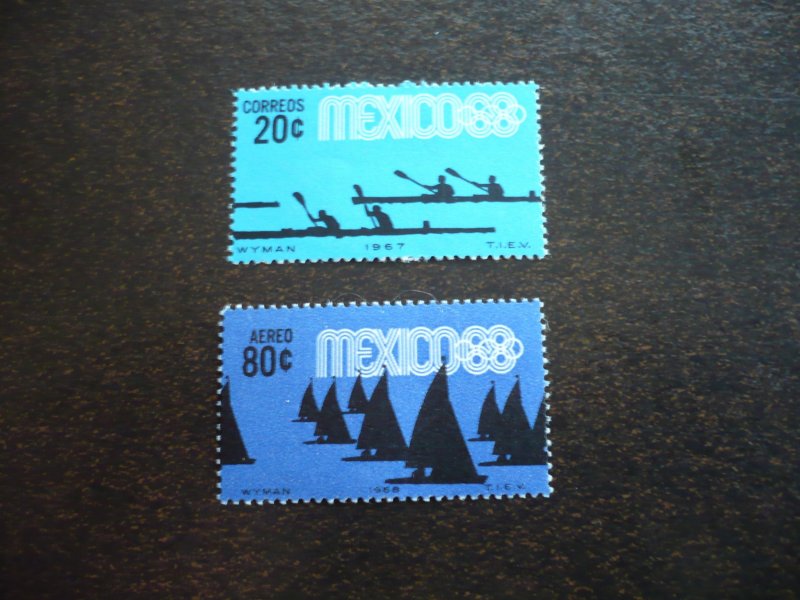 Stamps - Mexico - Scott# 981, C335 - Mint Never Hinged Part Set of 2 Stamps