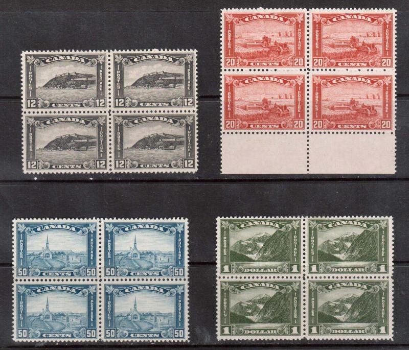 Canada #162 - #177 VF Mint Block Set